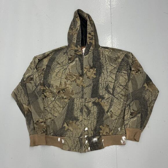 Vintage 90s Realtree Camo Zip Up Hoodie Sweatshirt - Picture 1 of 5